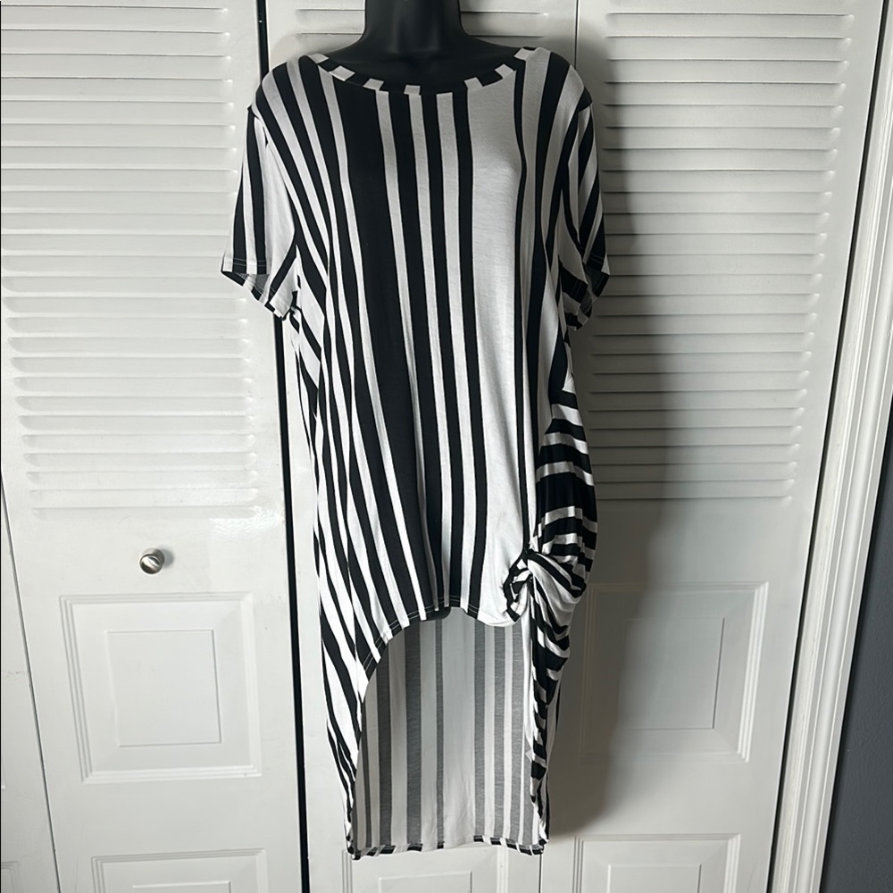 Joseph A Black and White Striped Dress